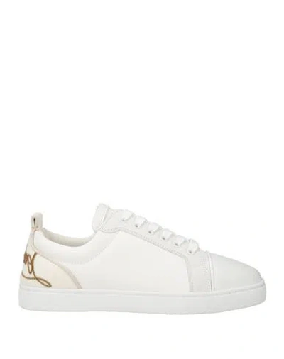 Christian Louboutin Man Sneakers White Size 7 Leather, Textile Fibers