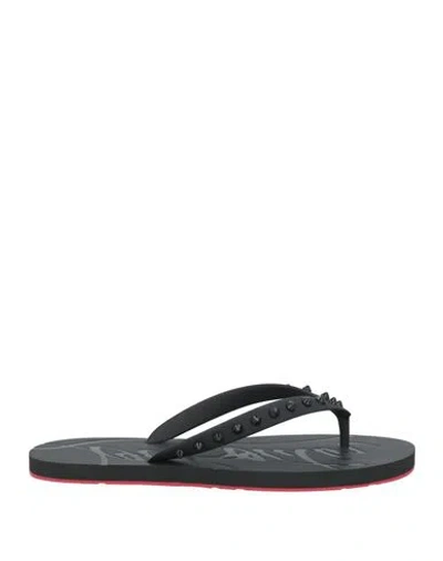 CHRISTIAN LOUBOUTIN CHRISTIAN LOUBOUTIN MAN THONG SANDAL BLACK SIZE 8 RUBBER