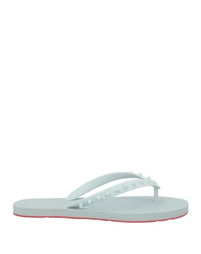 Christian Louboutin Man Thong Sandal Sky Blue Size 8 Rubber In Blue