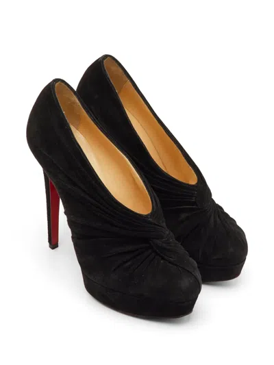 Pre-owned Christian Louboutin Manchon Platform Pumps In Black