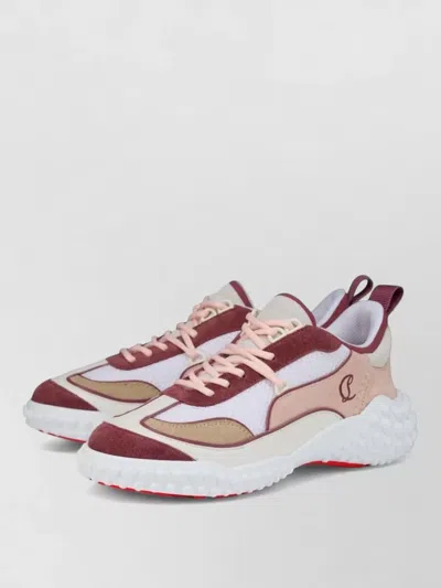 Christian Louboutin Mara Flat Sneakers Rear Pull Tab Contrast Panels In Multi
