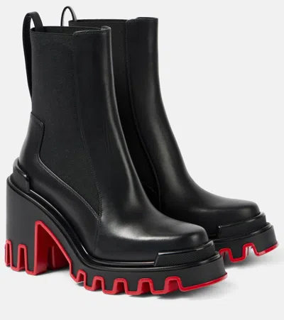 CHRISTIAN LOUBOUTIN MARCHACROCHE DUNA 95 LEATHER ANKLE BOOTS