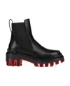 Christian Louboutin Marchacroche Black Leather Ankle Boots In Black