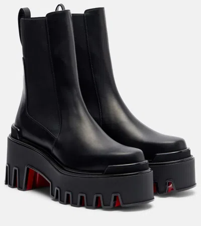 Christian Louboutin Marchacroche Leather Chelsea Boots In Black