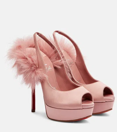Christian Louboutin Marianne 160 Crêpe Satin Peep-toe Pumps In Pink