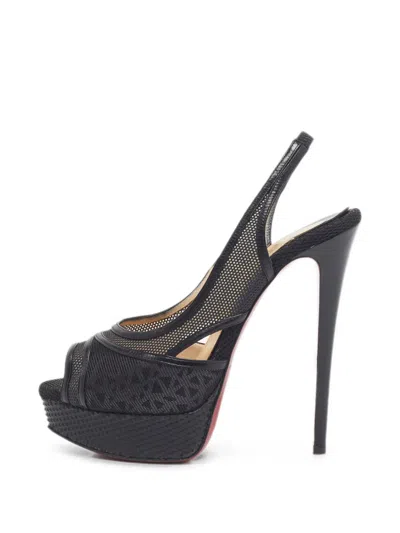 Pre-owned Christian Louboutin Marina Slingback Sandals In Black
