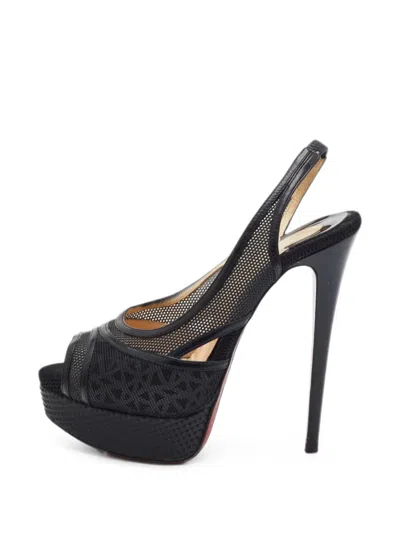 Pre-owned Christian Louboutin Marina Slingback Sandals In Black