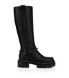 Christian Louboutin Marinetta Pyraclou Leather Knee-high Boots In Red