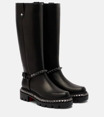 CHRISTIAN LOUBOUTIN MARINETTA STUDDED LEATHER KNEE-HIGH BOOTS