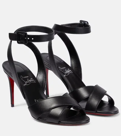 Christian Louboutin Mariza Crisscross Red Sole Sandals In Black