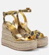 Christian Louboutin Mariza Snake-print Leather Espadrille Wedges In Multicoloured
