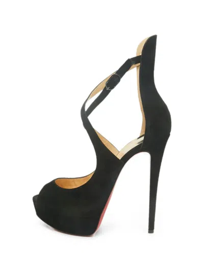 Pre-owned Christian Louboutin Marlenalta Platform Sandals In Black