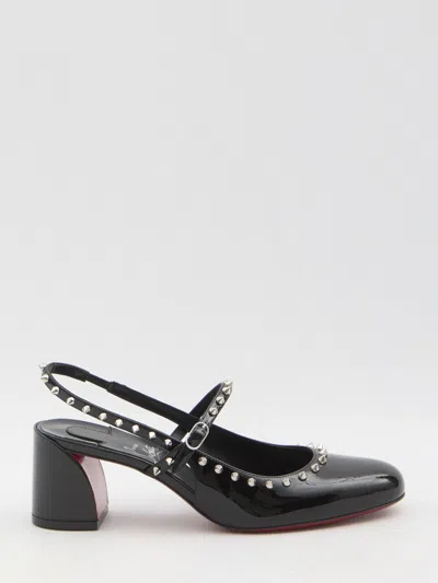 Christian Louboutin Mid Heel Pumps Studded Embellishments In Black