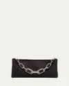Christian Louboutin Maykimay Chain-draped Clutch Bag In Crepe Satin In Black