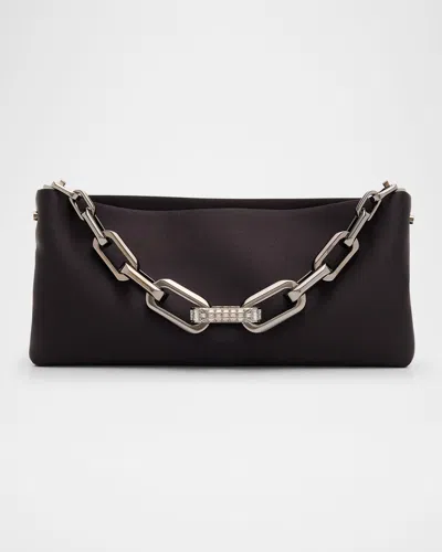 Christian Louboutin Maykimay Chain-draped Clutch Bag In Crepe Satin In Black