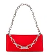 Christian Louboutin Maykimay Chain Silk Crepe Shoulder Bag In Red
