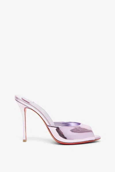 CHRISTIAN LOUBOUTIN ME DOLLY 100 METALLIC MULES