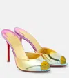 Christian Louboutin Me Dolly 100 Iridescent Leather Mules In Gold