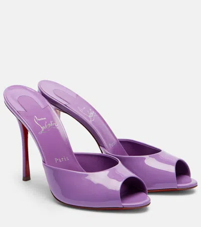 Christian Louboutin Me Dolly 100 Patent Leather Mules In Purple