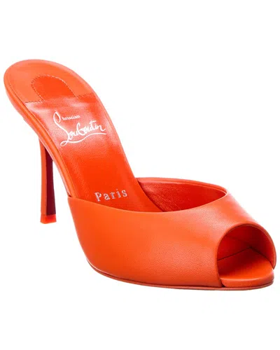 Christian Louboutin Me Dolly Napa Red Sole Slide Sandals In Orange