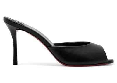Pre-owned Christian Louboutin Me Dolly 85 Mules (women's) Sneakers In Lin In Black/lin Black