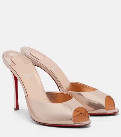 Christian Louboutin Me Dolly Laminated Leather Mules In Pink