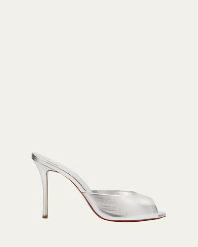 CHRISTIAN LOUBOUTIN ME DOLLY METALLIC RED SOLE SLIDE SANDALS