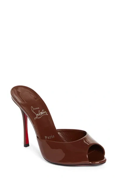 Christian Louboutin Me Dolly Peep Toe Slide Sandal In Brown