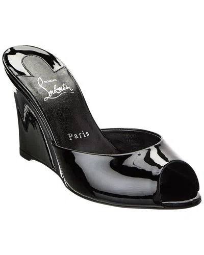 Christian Louboutin Me Dolly Patent Red Sole Wedge Sandals In Black