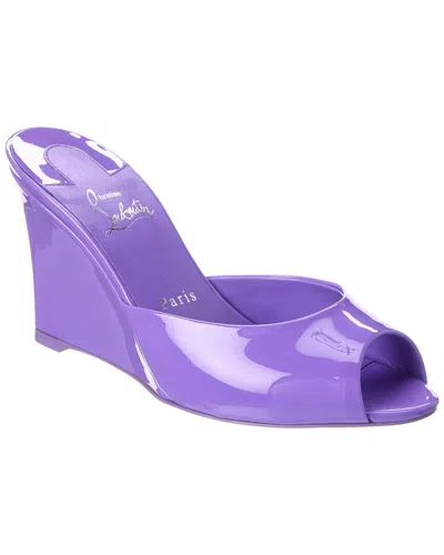 Christian Louboutin Me Dolly Zeppa 85 Patent Wedge Sandal In Purple