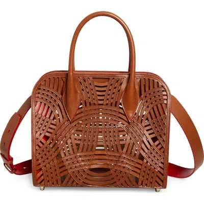 Christian Louboutin Medium Eloise Gaagal Leather Top Handle Bag In Brown