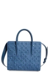 Christian Louboutin Medium Paloma Loubinthesky Denim Top Handle Tote In 4229 Blue/ Lac