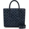 Christian Louboutin Medium Paloma Studded Leather Satchel In Bl1u Navy