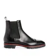Christian Louboutin Alpino Waxed-suede Chelsea Boots In Black