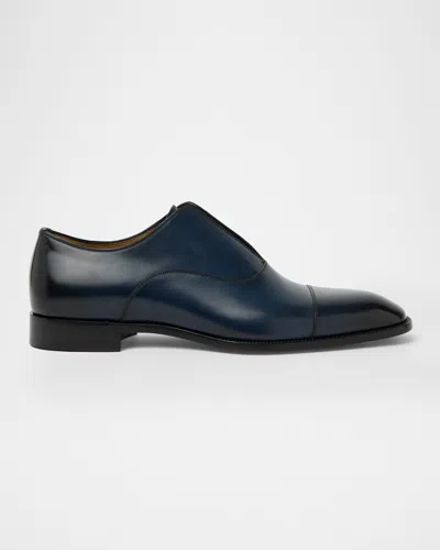 Christian Louboutin Men's Alpha Male Ii Cap-toe Leather Loafers In Blue