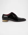 Christian Louboutin Alphamale Rocks Patent Leather Oxfords In Black