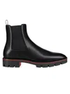 Christian Louboutin Alpino Waxed-suede Chelsea Boots In Black