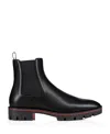 Christian Louboutin Alpino Waxed-suede Chelsea Boots In Black