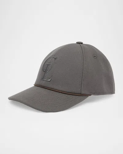 Christian Louboutin Men & Apos;s Neo Cl Canvas Baseball Cap In Phantom Gr