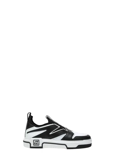 CHRISTIAN LOUBOUTIN MEN'S ASTROFLASH LEATHER AND TEXTILE SNEAKERS