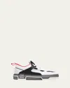 Christian Louboutin Low Top Sneakers With Signature Red Sole In White/black