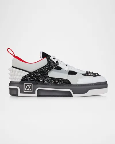 CHRISTIAN LOUBOUTIN MEN'S ASTROLOUBI STRASS ETERNITY LOW-TOP SNEAKERS