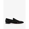 Christian Louboutin Dandysiago Grosgrain-trimmed Embellished Velvet Loafers In Black