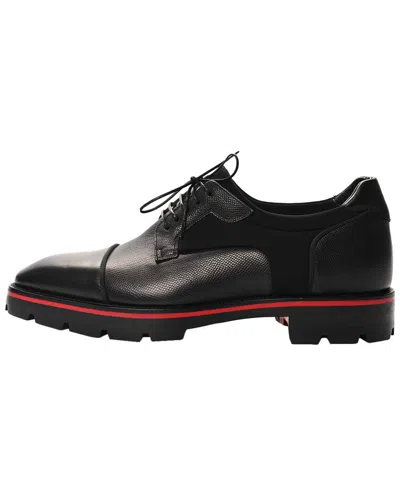Christian Louboutin Men's Calfskin Leather Mika Sky Flat, Size 40.5 (authentic  Pre-loved) In Black