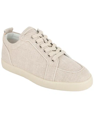 Christian Louboutin Men's Canvas Rantulow Sneaker In Neutral