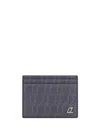 Christian Louboutin Kios Jacquard Monogram Card Holder In Multicolor