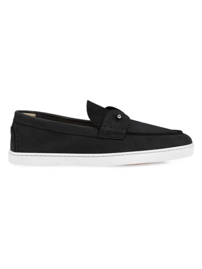 Christian Louboutin Chambeliboat Leather Low-top Boat Shoes In Black