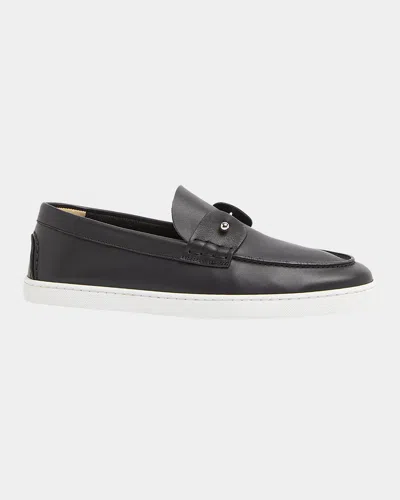 CHRISTIAN LOUBOUTIN MEN'S CHAMBELIBOAT LEATHER LOAFERS