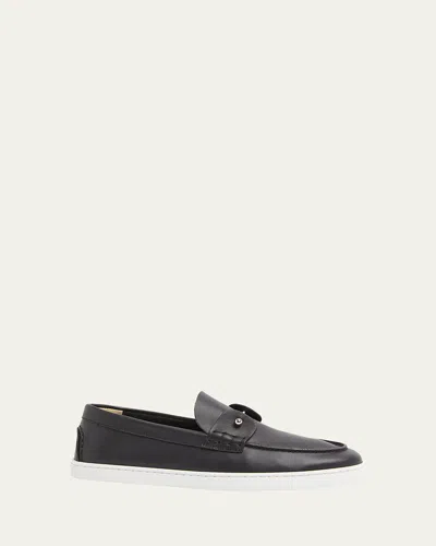 CHRISTIAN LOUBOUTIN MEN'S CHAMBELIBOAT LEATHER LOAFERS