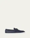 Christian Louboutin Men's Chambeliboat Leather Loafers In Marine